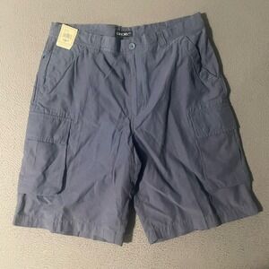 Cherokee Khaki Mens‎ Cargo Shorts Size 34 100% Cotton Flat Front Button Pockets